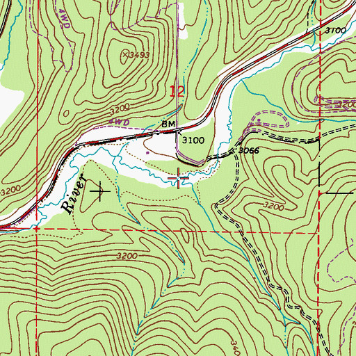 Topographic Map of Olson Creek, WA