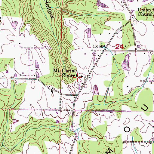 Topographic Map of Mount Carmel Missionary Baptist Church, AL