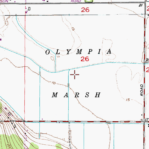 Topographic Map of Olympia Marsh, WA