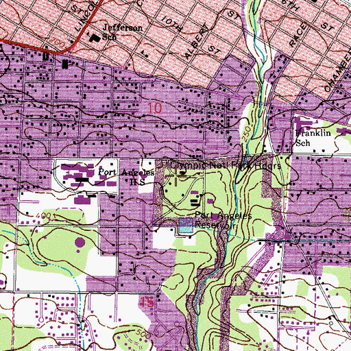 Topographic Map of Olympic National Park Headquarters, WA