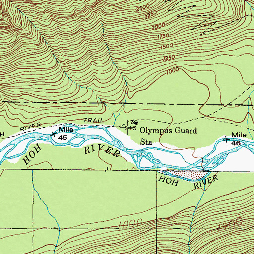 Topographic Map of Olympus Guard Station, WA