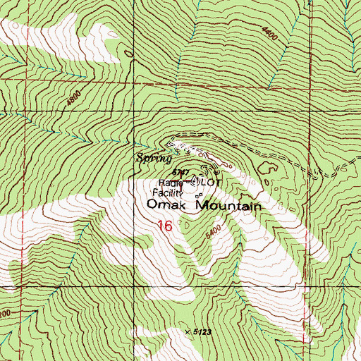 Topographic Map of Omak Mountain, WA