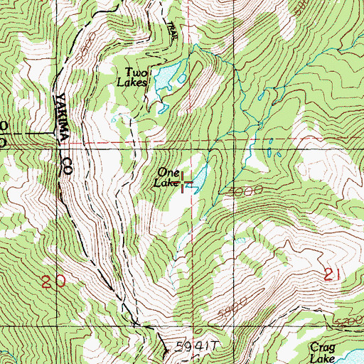 Topographic Map of One Lake, WA