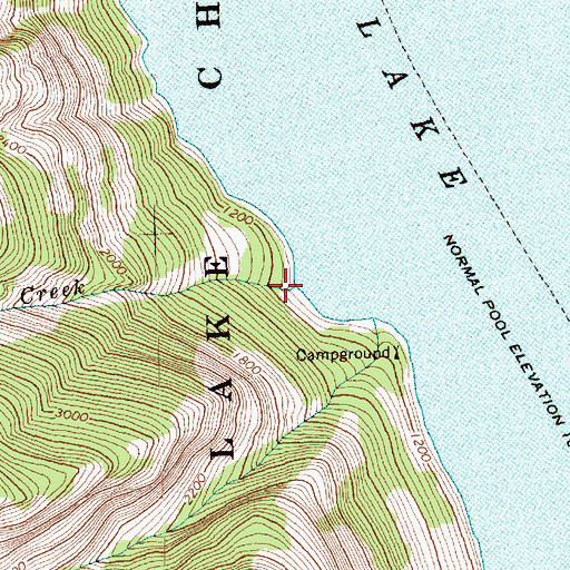 Topographic Map of Onemile Creek, WA