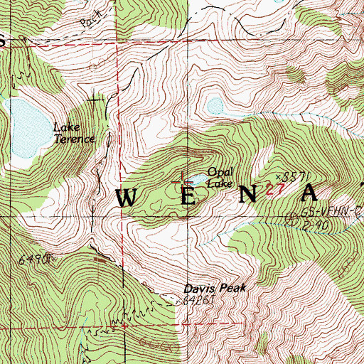 Topographic Map of Opal Lake, WA