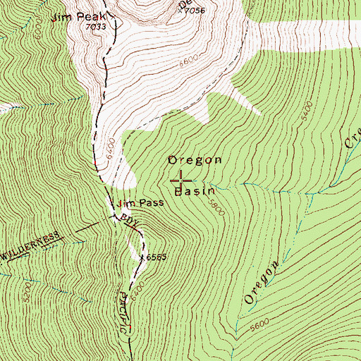 Topographic Map of Oregon Basin, WA