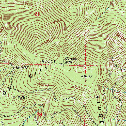 Topographic Map of Oregon City Ridge, WA