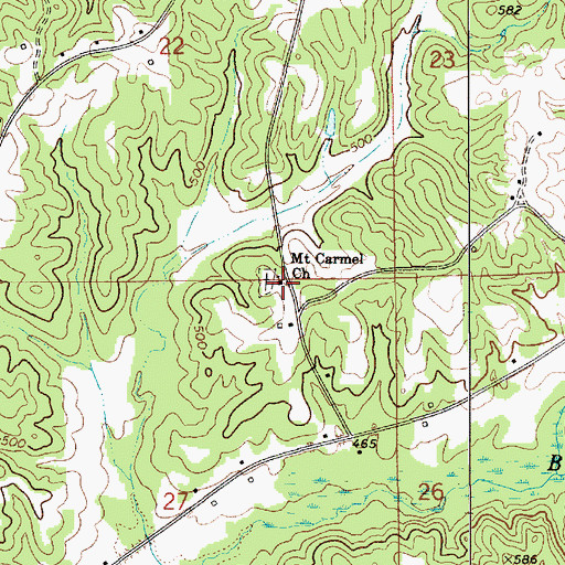 Topographic Map of Mount Carmel Baptist Church, AL