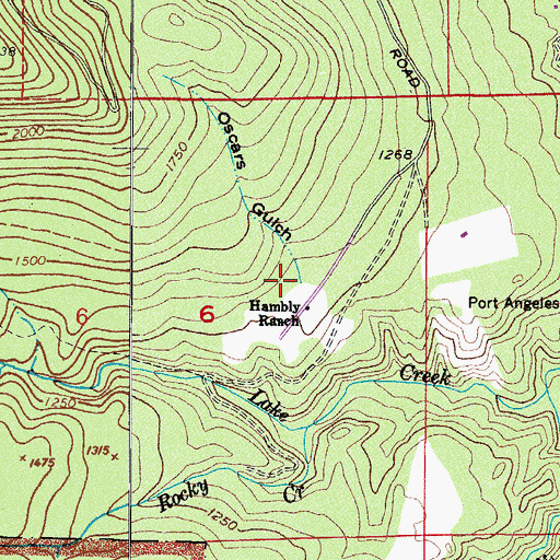 Topographic Map of Oscars Gulch, WA