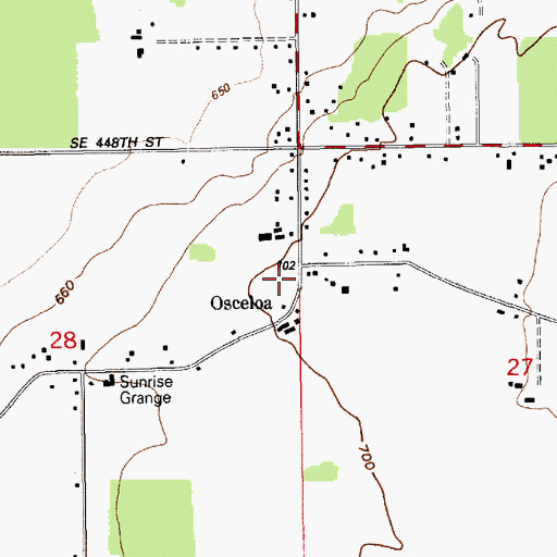 Topographic Map of Osceola, WA