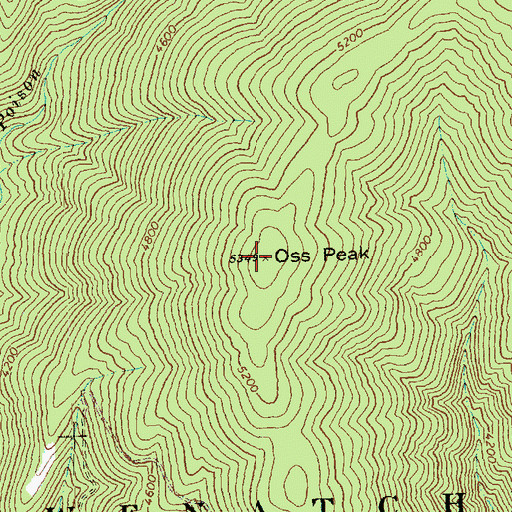 Topographic Map of Oss Peak, WA