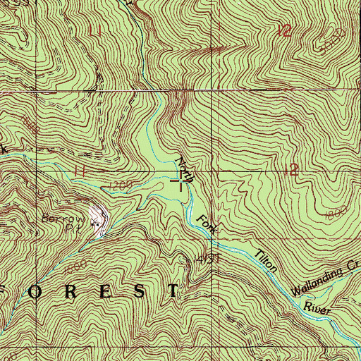 Topographic Map of Otter Creek, WA