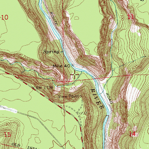 Topographic Map of Outlet Creek, WA