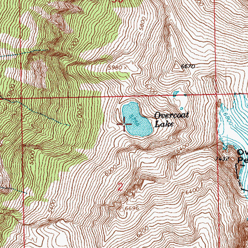 Topographic Map of Overcoat Lake, WA