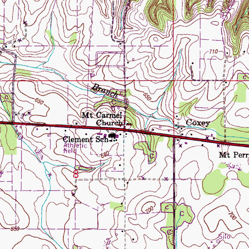 Topographic Map of Mount Carmel Church of Christ, AL