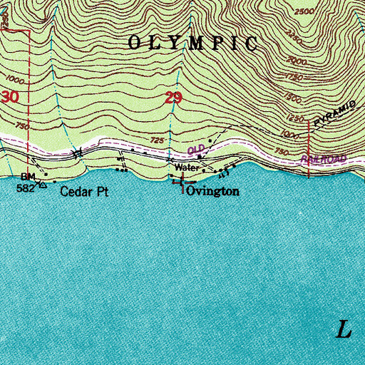 Topographic Map of Ovington, WA
