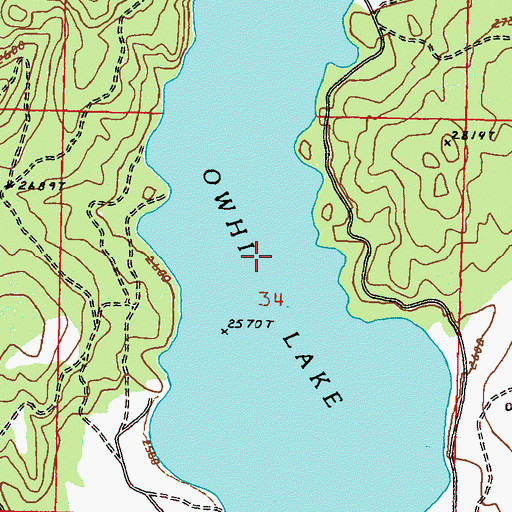 Topographic Map of Owhi Lake, WA