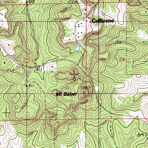 Topographic Map of Mount Cemetery, AL