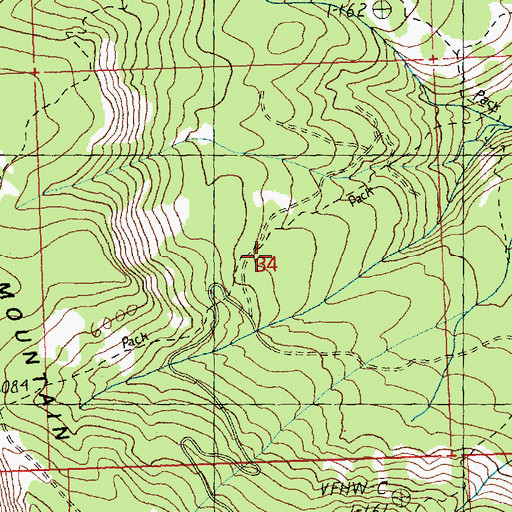 Topographic Map of Owl Creek Spur Trail, WA