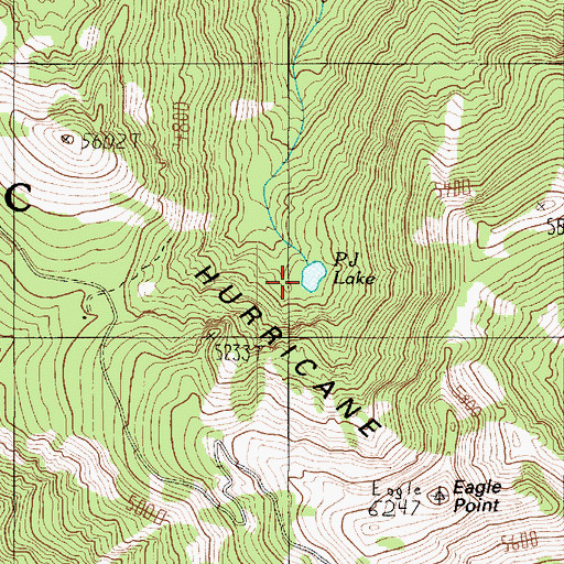 Topographic Map of PJ Lake, WA