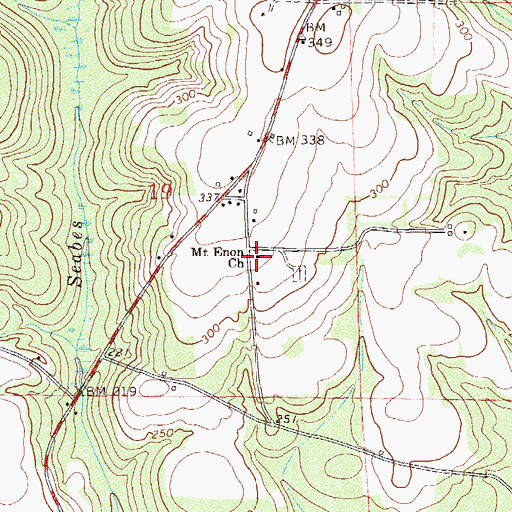Topographic Map of Mount Enon Baptist Church, AL