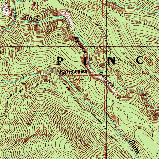 Topographic Map of Palisades, WA