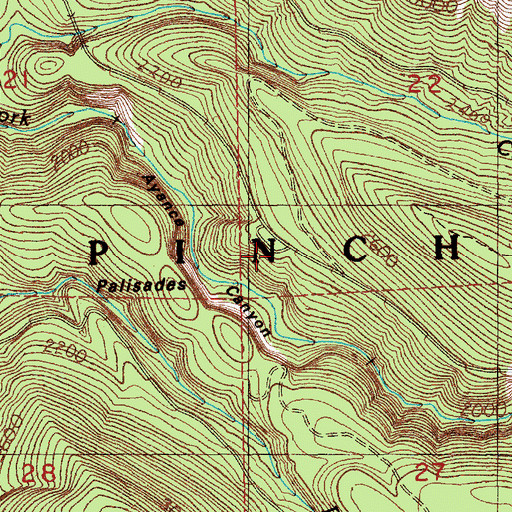 Topographic Map of Palisades Viewpoint, WA