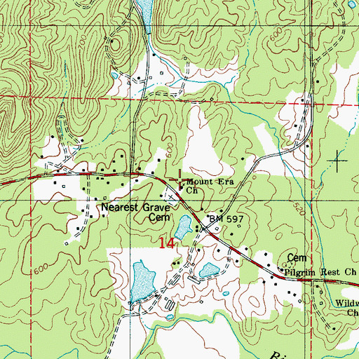 Topographic Map of Mount Era Methodist Church, AL