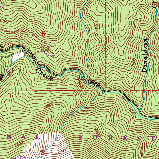 Topographic Map of Palmer Creek, WA