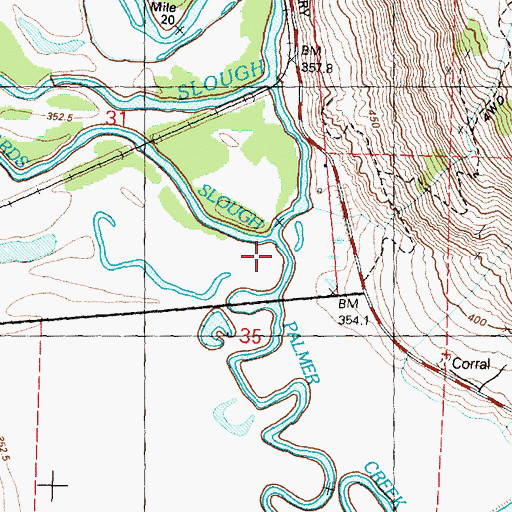 Topographic Map of Palmer Creek, WA