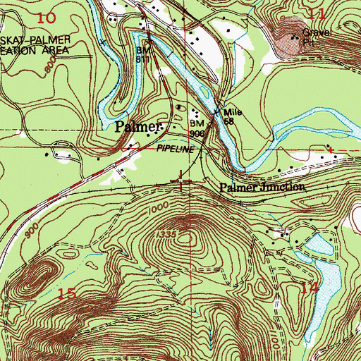 Topographic Map of Palmer Junction, WA