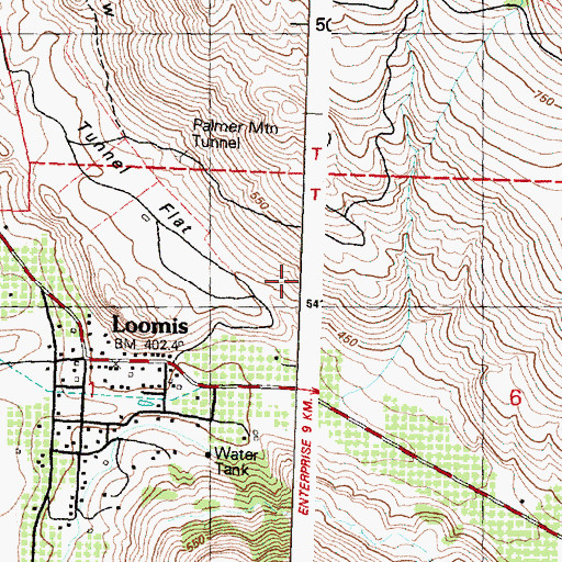 Topographic Map of Palmer Mountain Tunnel, WA