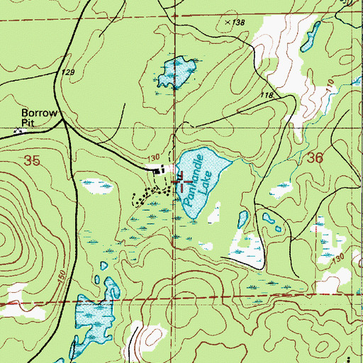 Topographic Map of Panhandle Lake, WA