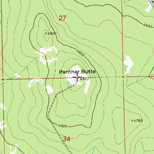 Topographic Map of Panther Butte, WA