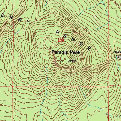 Topographic Map of Paradis Peak, WA