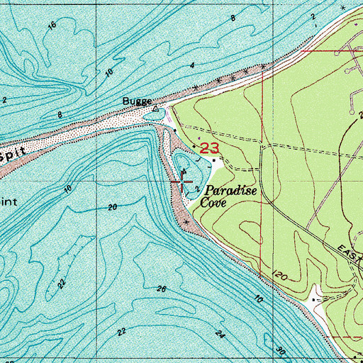 Topographic Map of Paradise Cove, WA