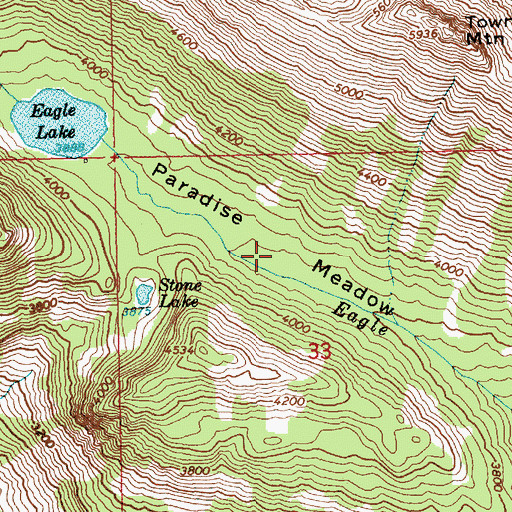 Topographic Map of Paradise Meadow, WA