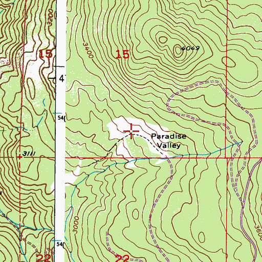 Topographic Map of Paradise Valley, WA