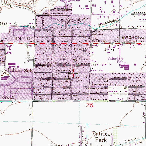 Topographic Map of Yapa Park, AZ