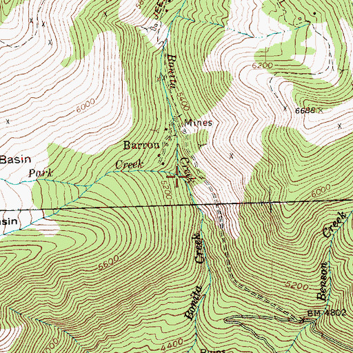 Topographic Map of Park Creek, WA