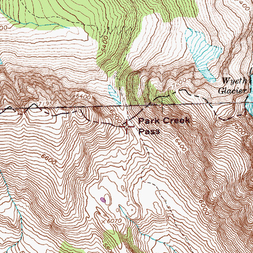 Topographic Map of Park Creek Pass, WA