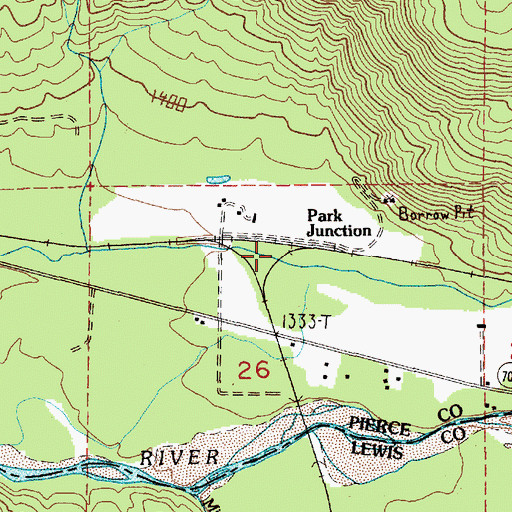 Topographic Map of Park Junction, WA