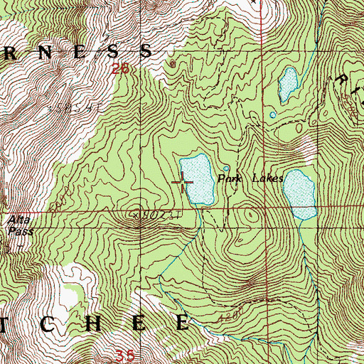Topographic Map of Park Lakes, WA