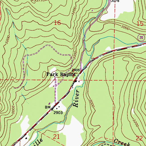 Topographic Map of Park Rapids, WA