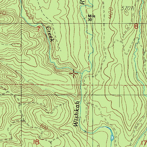 Topographic Map of Parker Creek, WA