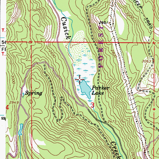 Topographic Map of Parker Lake, WA