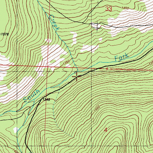 Topographic Map of Parks Creek, WA