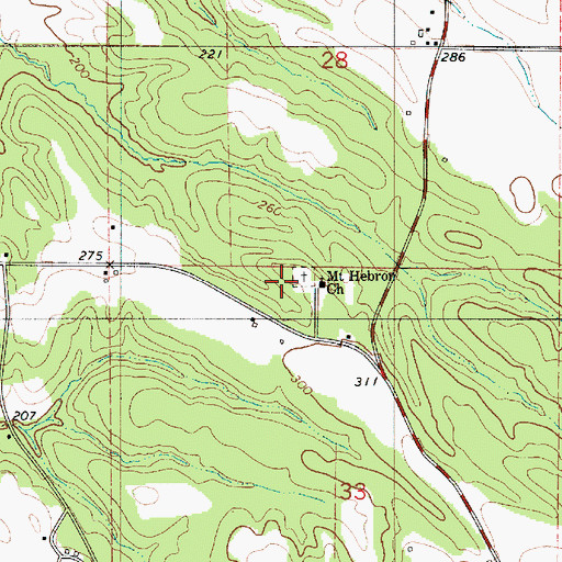 Topographic Map of Mount Hebron Church, AL