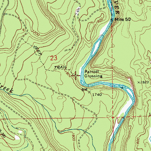 Topographic Map of Parrott Crossing, WA