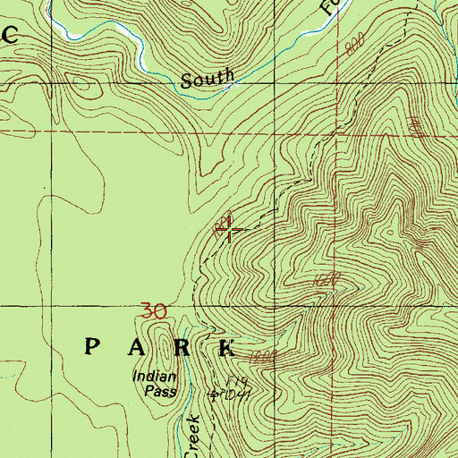 Topographic Map of Pass Trail, WA